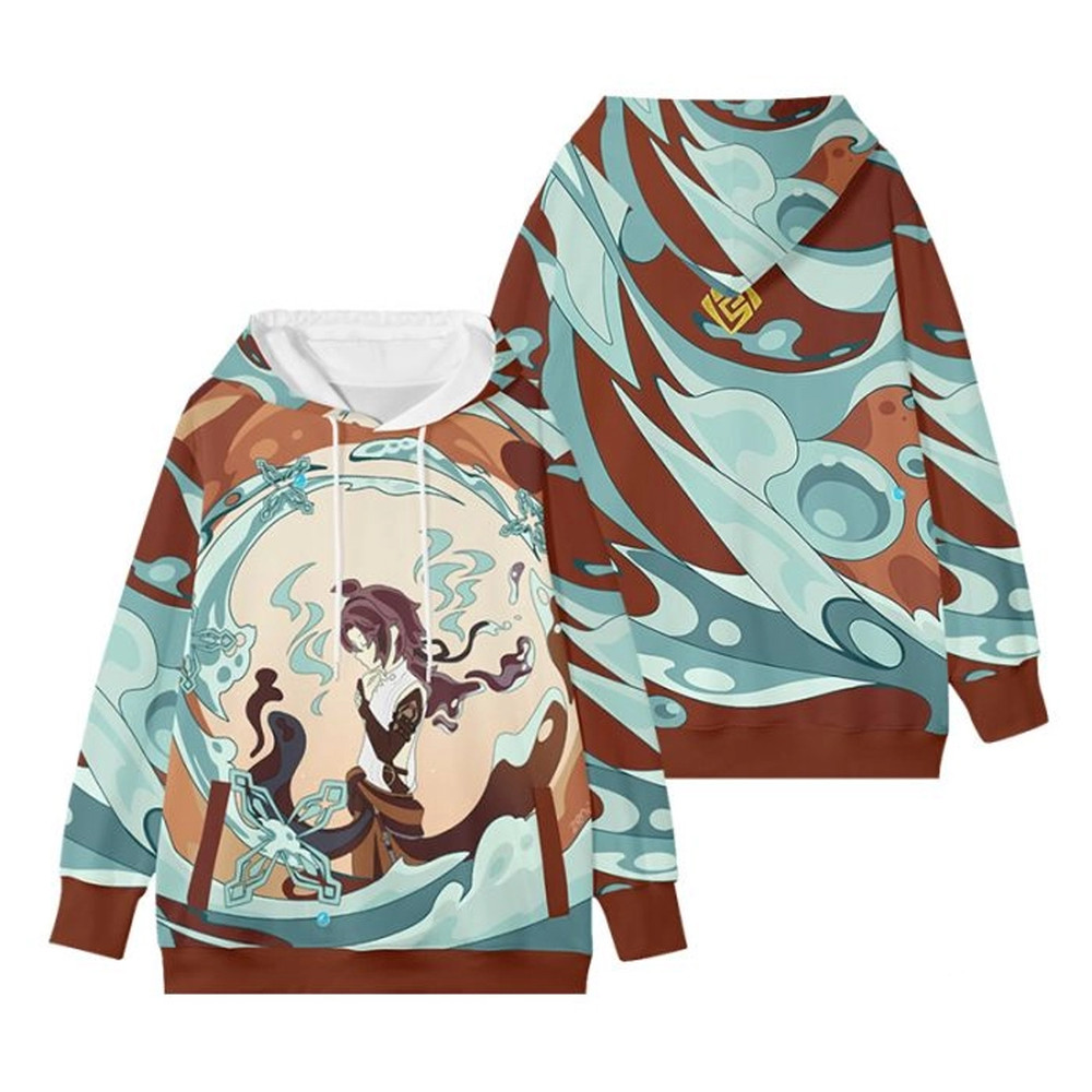 Zhongli Genshin Impact All Over Print 3D Hoodie Zip Hoodie, Zhongli Genshin Impact Hoodie 3D Zip Hoodie Fleece Hoodie