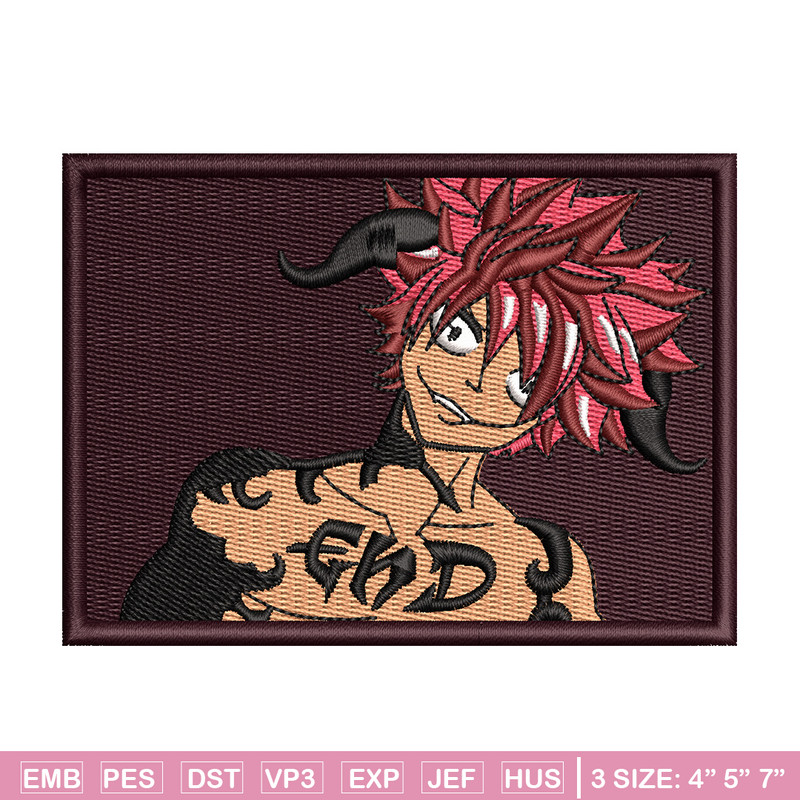 Natsu frame embroidery design, Fairy tail embroidery, Anime design, Embroidery shirt, Embroidery file, Digital download.jpg