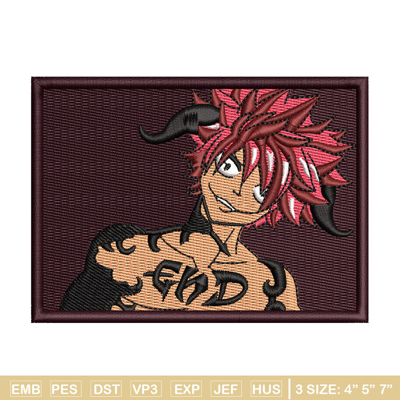 Natsu frame embroidery design, Fairy tail embroidery, Anime design, Embroidery shirt, Embroidery file, Digital download.jpg