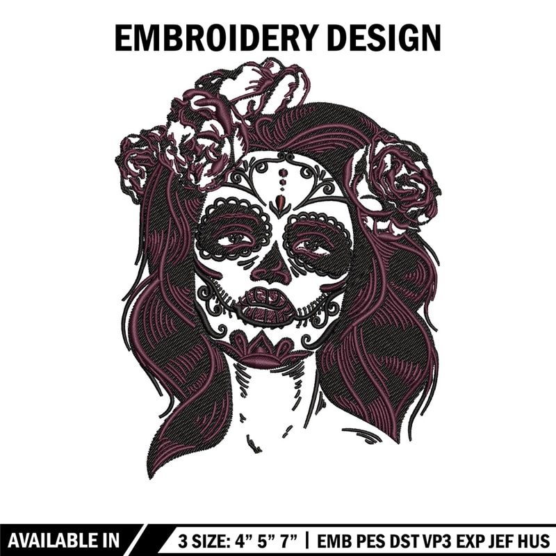 Horror girl embroidery design, Horror embroidery, Embroidery file, Embroidery shirt, Emb design, Digital download.jpg
