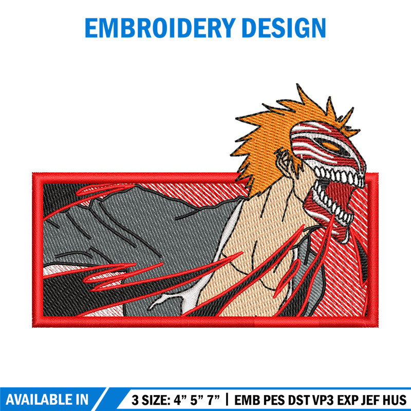 Ichigo red embroidery design, Bleach embroidery, Anime design, Embroidery shirt, Embroidery file, Digital download.jpg