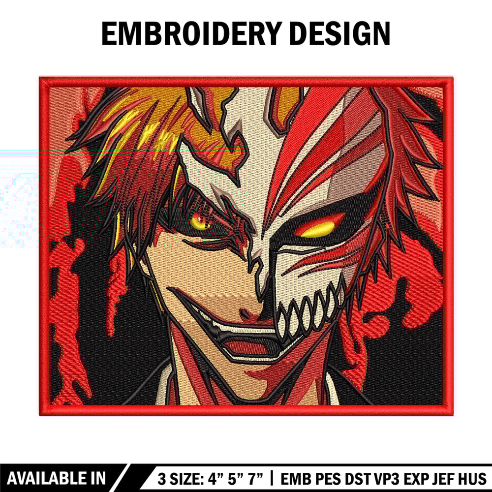 Ichigo laugh embroidery design, Bleach embroidery,Anime design, Embroidery shirt, Embroidery file, Digital download.jpg