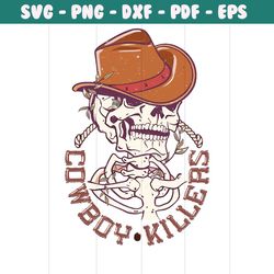 vintage cowboy killers skeleton svg graphic design file