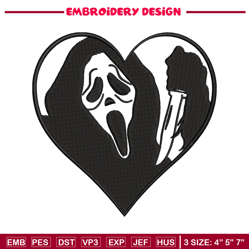 Ghostface Heart embroidery design, Ghostface Heart embroidery, logo design, embroidery file, Digital download..jpg