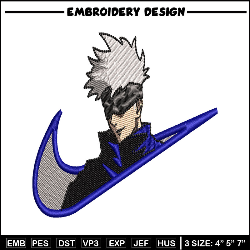 Gojo Satoru embroidery design, Jujutsu Kaisen embroidery, anime design, embroidery file, Logo shirt, Digital download.jpg