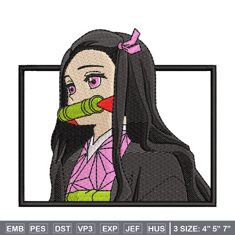 Nezuko bamboo box embroidery design, Nezuko embroidery, Anime design, Embroidery shirt, Embroidery file,Digital download.jpg
