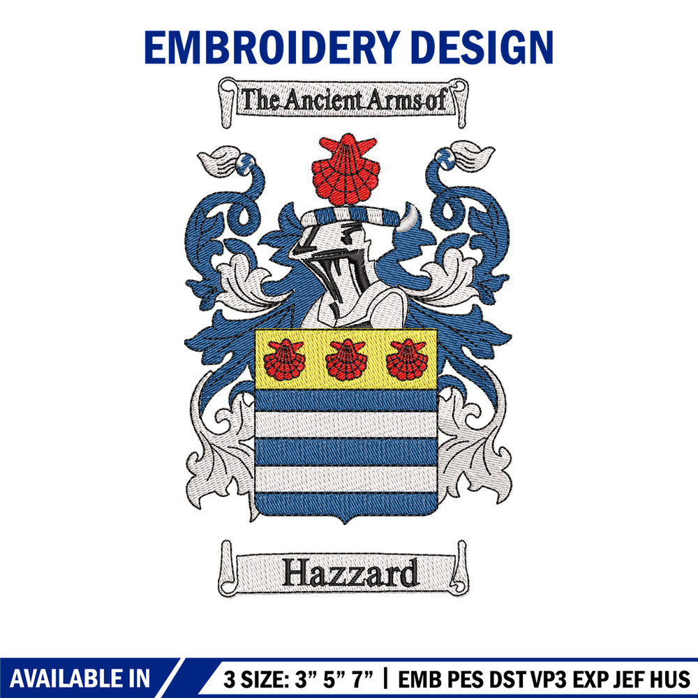 Hazard Family Crest Logo embroidery design, logo embroidery, logo design, Embroidery file, logo shirt, Instant download..jpg