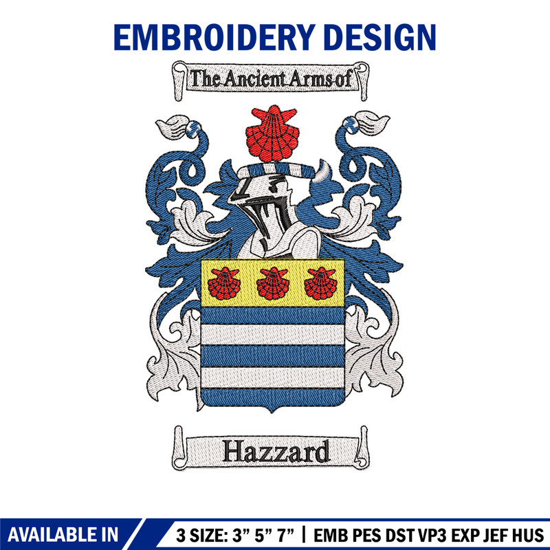 Hazard Family Crest Logo embroidery design, logo embroidery, logo design, Embroidery file, logo shirt, Instant download..jpg