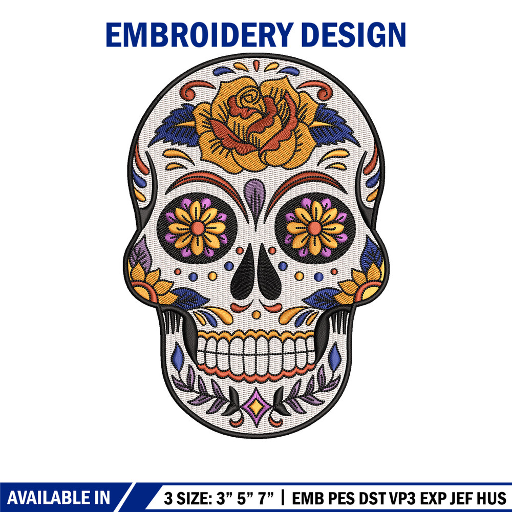 Head skull embroidery design, Skeleton embroidery, Emb design, Embroidery shirt, Embroidery file, Digital download.jpg