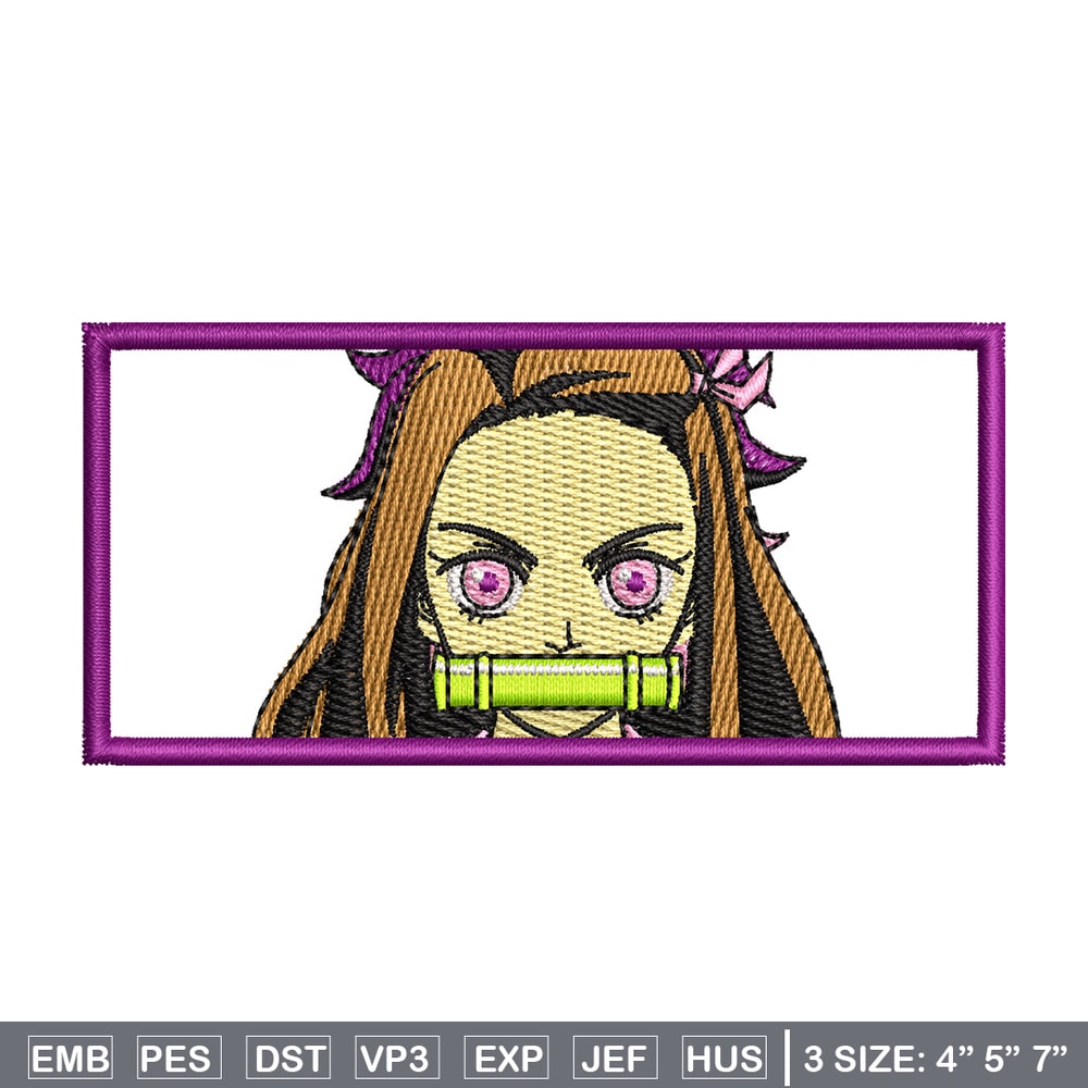 Nezuko bamboo embroidery design, Neuzko embroidery, Anime design, Embroidery shirt, Embroidery file, Digital download.jpg