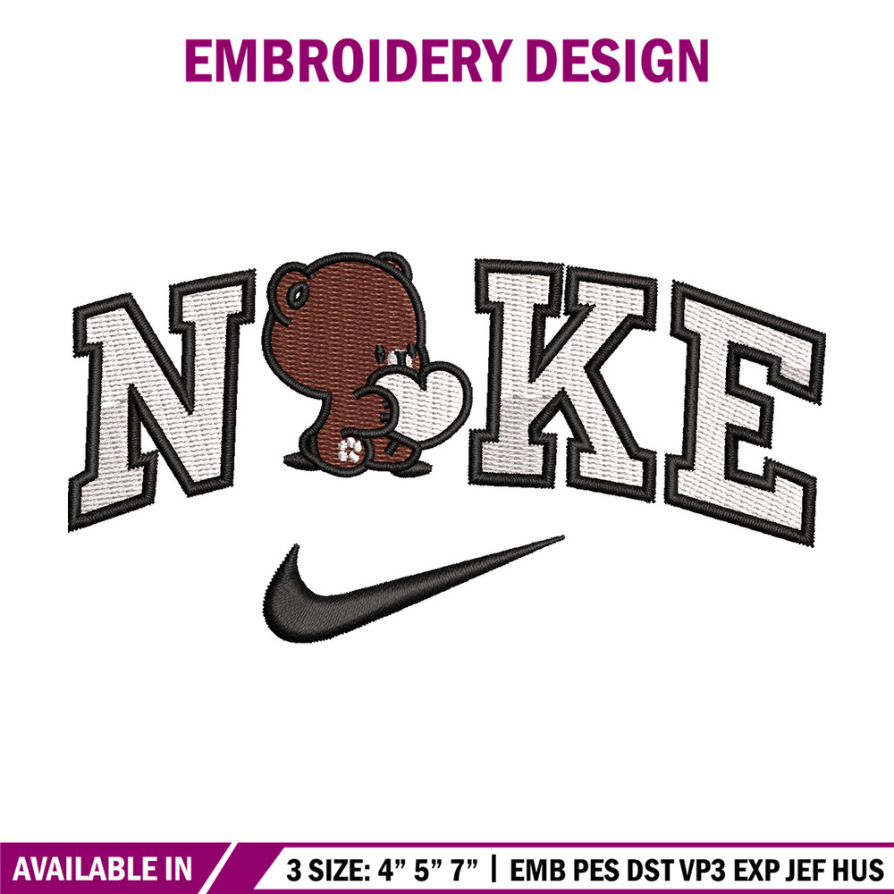 Heart bear nike embroidery design, Bear embroidery, Embroidery file, Embroidery shirt, Nike design, Digital download.jpg