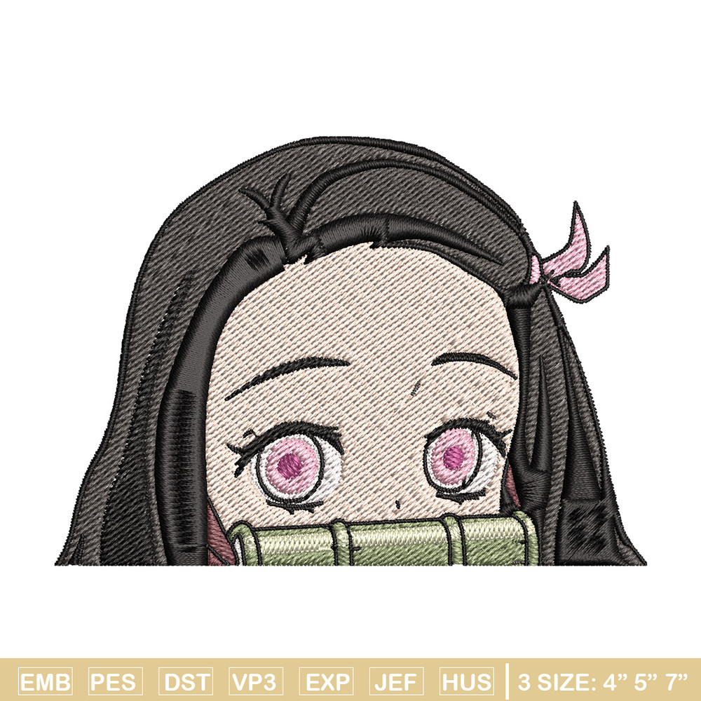 Nezuko cute embroidery design, Nezuko embroidery, Embroidery shirt, Embroidery file, Anime design, Digital download.jpg