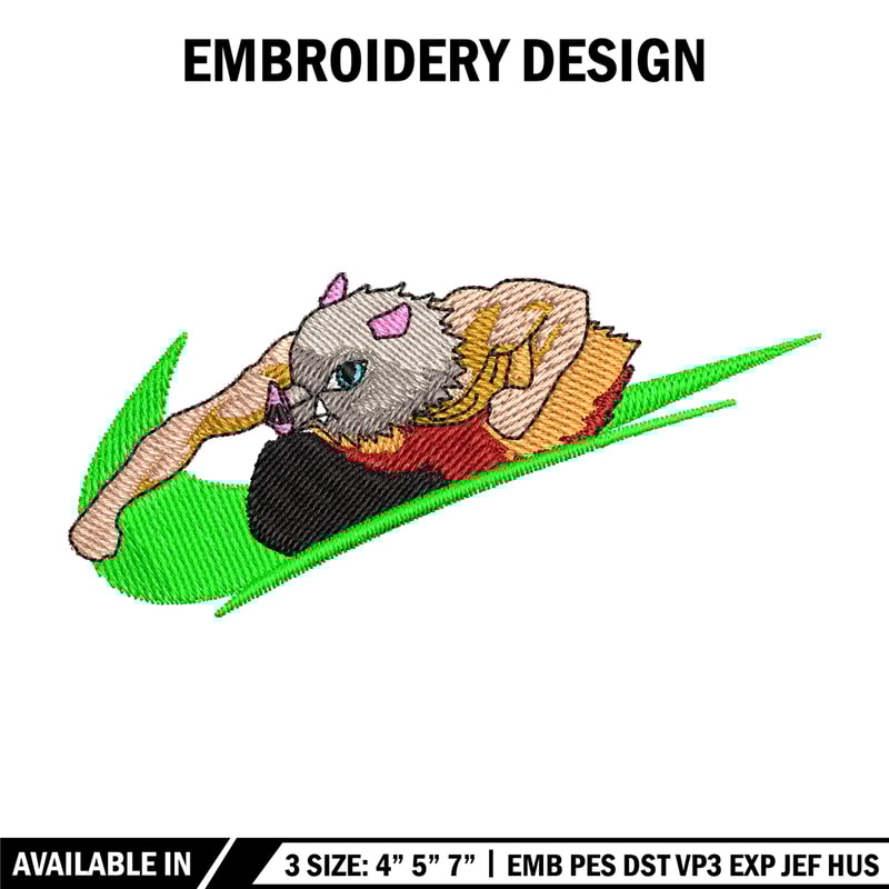 Inosuke Nike embroidery design, Kimetsu no Yaiba embroidery, Nike design, anime design, anime shirt, Digital download.jpg