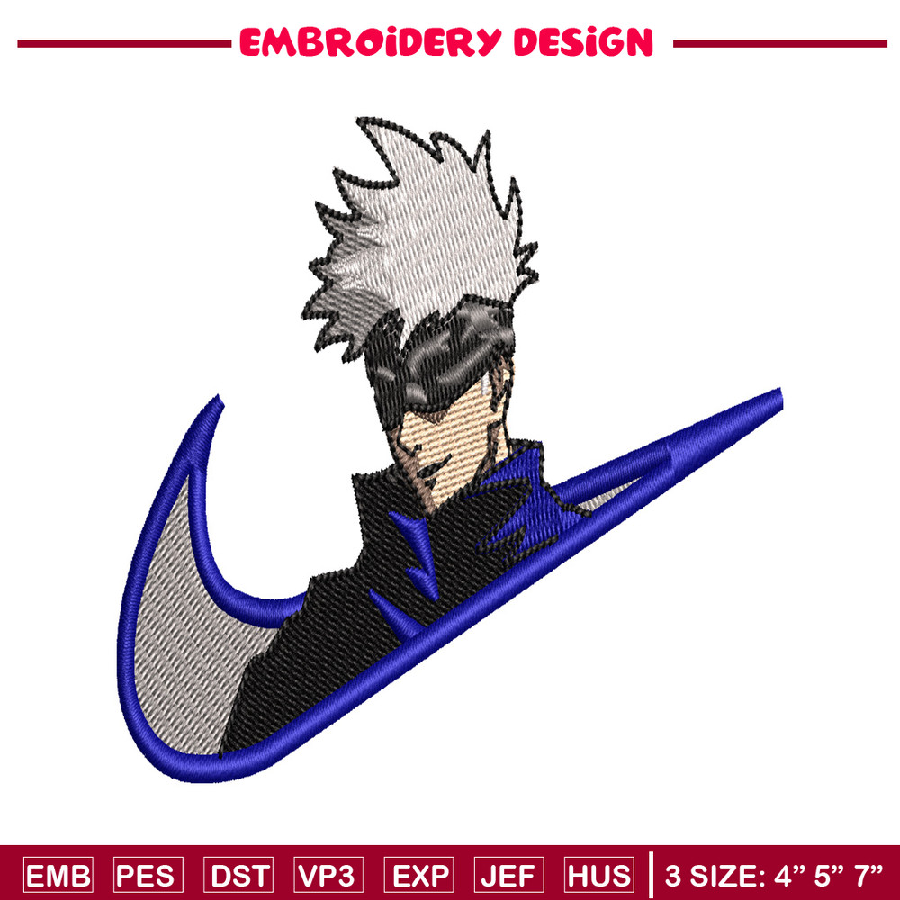Gojo Satoru embroidery design, Jujutsu Kaisen embroidery, anime design, embroidery file, Logo shirt, Digital download.jpg