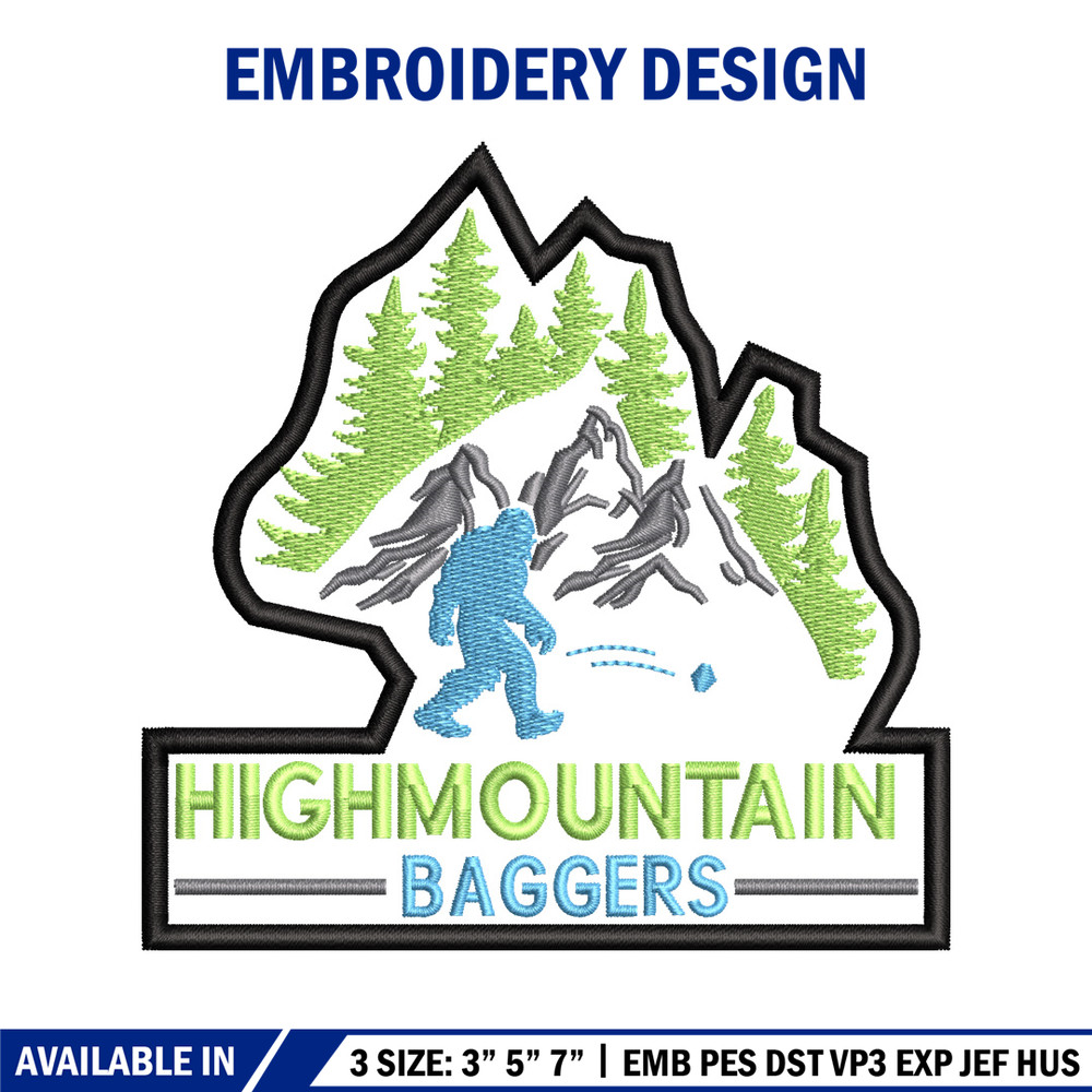 High Mountain Baggers embroidery design, logo embroidery, logo design, embroidery file, logo shirt, Digital download..jpg