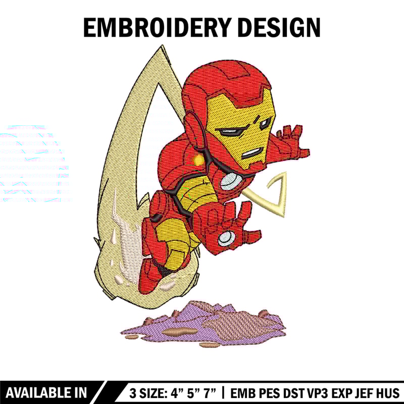 Ironman cartoon embroidery design, Ironman embroidery, movie design, movie shirt, Embroidery file, Digital download..jpg