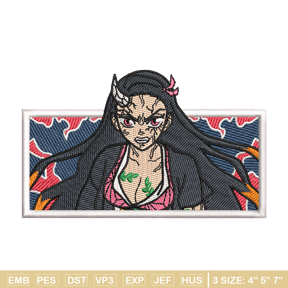 Nezuko demon box embroidery design, Neuzko embroidery, Anime design, Embroidery shirt, Embroidery file, Digital download.jpg
