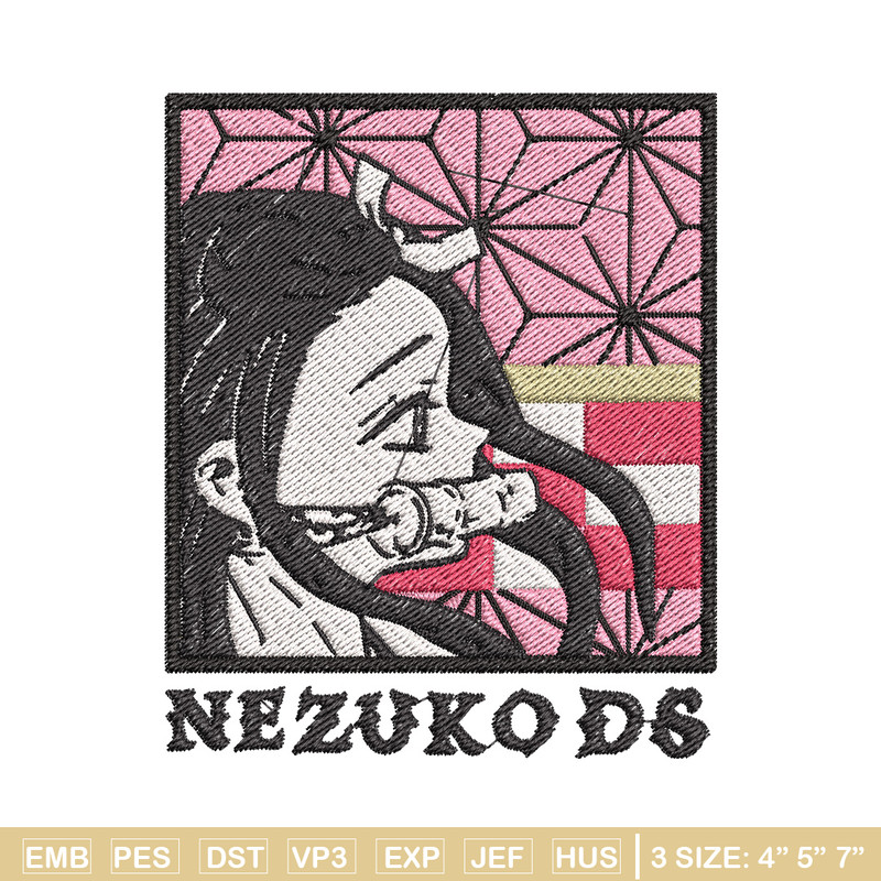 Nezuko ds embroidery design, Nezuko embroidery, Embroidery shirt, Embroidery file, Anime design, Digital download.jpg