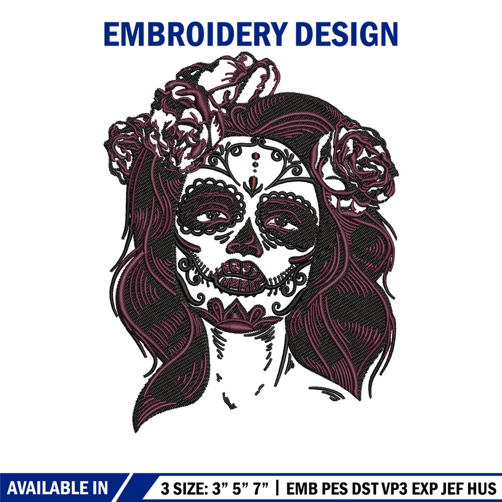 Horror girl embroidery design, Horror embroidery, Embroidery file, Embroidery shirt, Emb design, Digital download.jpg