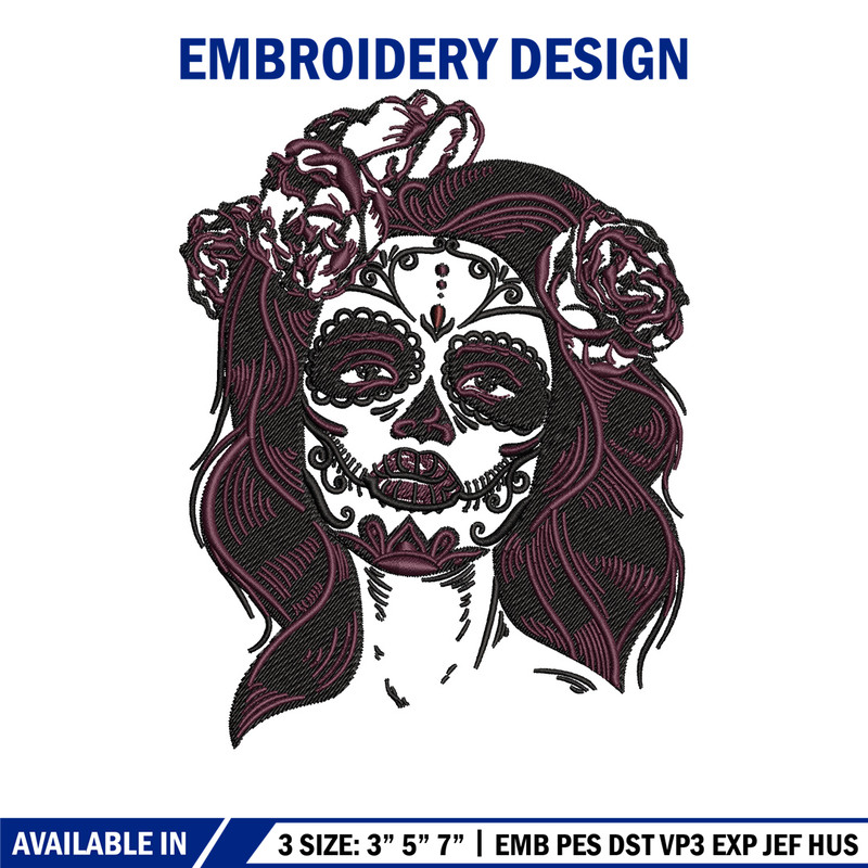 Horror girl embroidery design, Horror embroidery, Embroidery file, Embroidery shirt, Emb design, Digital download.jpg