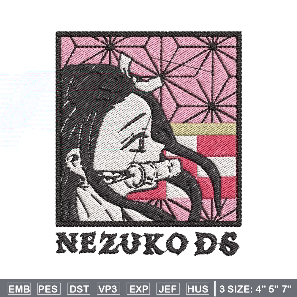 Nezuko ds embroidery design, Nezuko embroidery, Embroidery shirt, Embroidery file, Anime design, Digital download.jpg