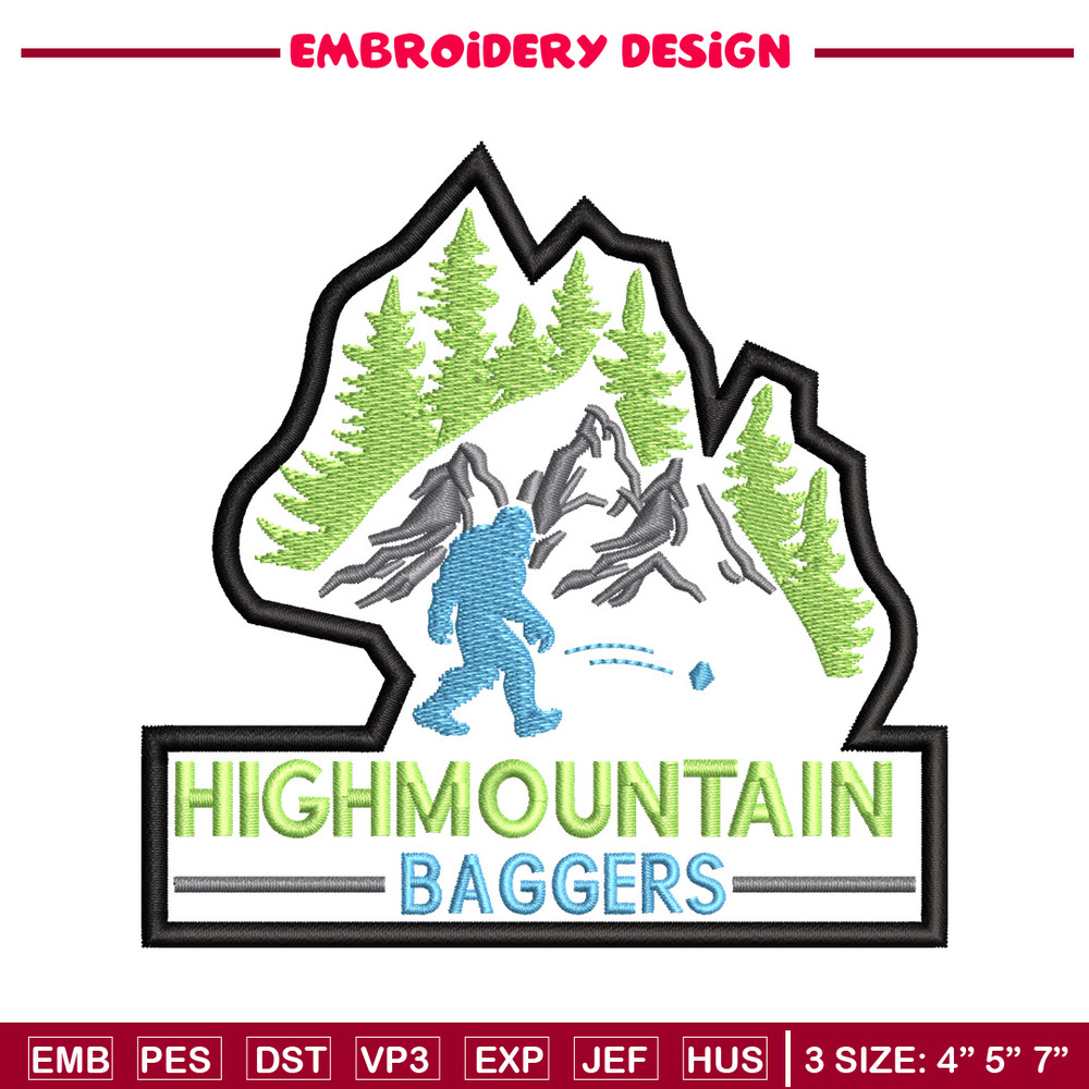 High Mountain Baggers embroidery design, logo embroidery, logo design, embroidery file, logo shirt, Digital download..jpg