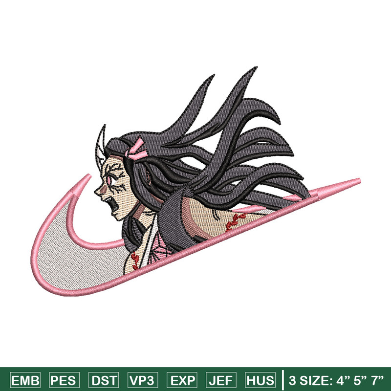Nezuko nike embroidery design, Demon slayer embroidery, Nike design, Embroidery shirt, Embroidery file, Digital download.jpg