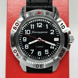 Vostok Komandirskie Classic 2414 Black 43184B Brand New men's mechanical watch