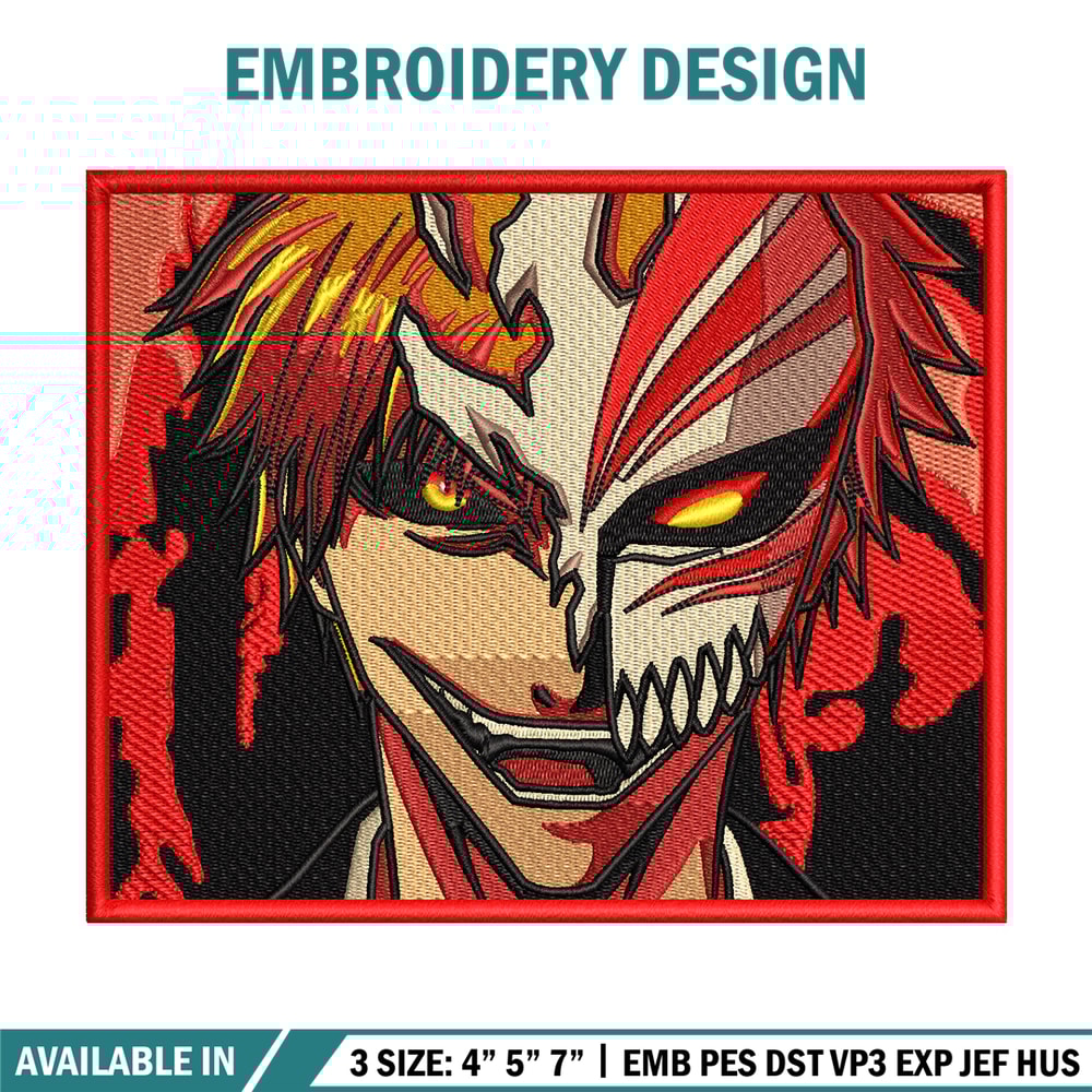 Ichigo laugh embroidery design, Bleach embroidery,Anime design, Embroidery shirt, Embroidery file, Digital download.jpg