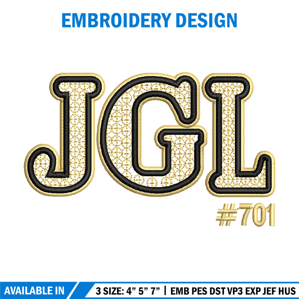 JGL logo embroidery design, JGL logo embroidery, logo design, logo shirt, Embroidery file, Instant download.jpg