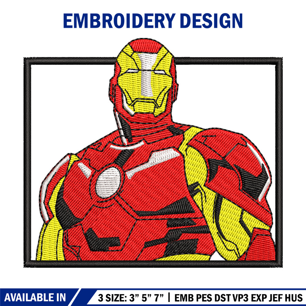 Iron man embroidery design, Marvel embroidery, Anime design, Embroidery shirt, Embroidery file,Digital download.jpg