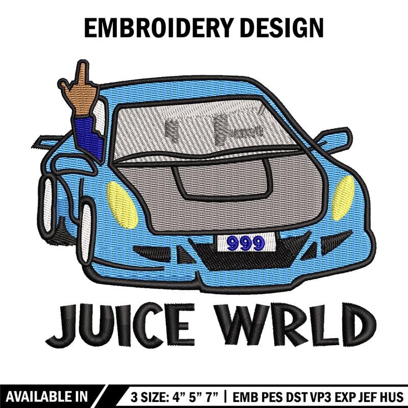 Juice wrld embroidery design, Car logo embroidery, Embroidery file,Embroidery shirt, Emb design, Digital download.jpg