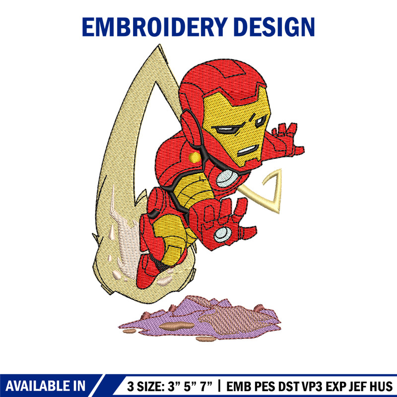 Ironman cartoon embroidery design, Ironman embroidery, movie design, movie shirt, Embroidery file, Digital download..jpg