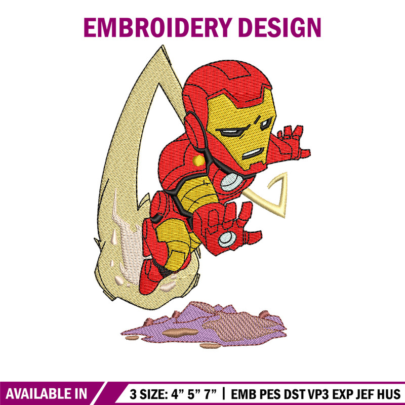 Ironman cartoon embroidery design, Ironman embroidery, movie design, movie shirt, Embroidery file, Digital download..jpg