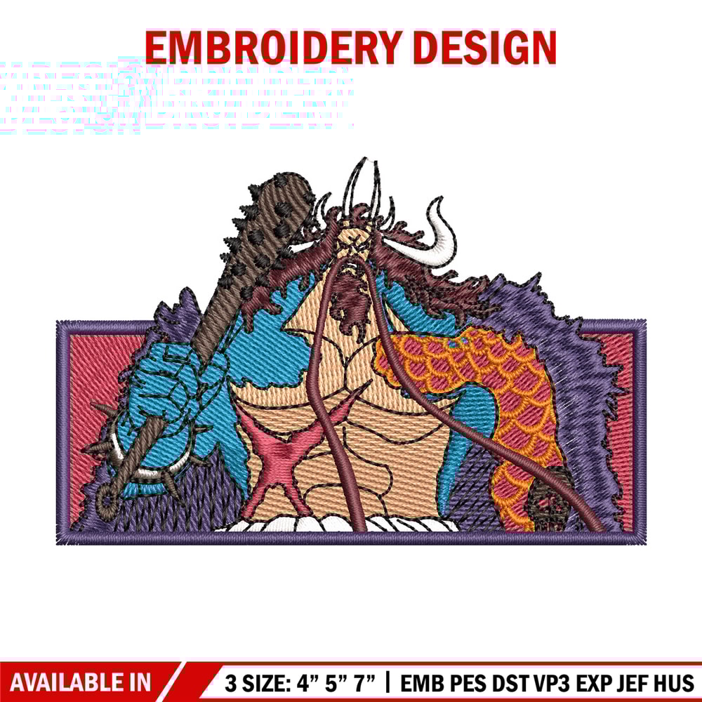 Kaido box embroidery design, One piece embroidery, Anime design, Embroidery shirt, Embroidery file,Digital download.jpg