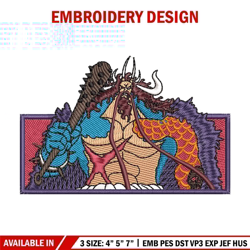 Kaido box embroidery design, One piece embroidery, Anime design, Embroidery shirt, Embroidery file,Digital download.jpg