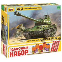 Zvezda (Zvezda) Assembled model IS-2 tank, gift set, 1/35
