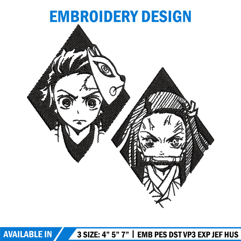 Kamado family embroidery design, Tanjiro embroidery, Anime design, Embroidery shirt, Embroidery file,Digital download.jpg