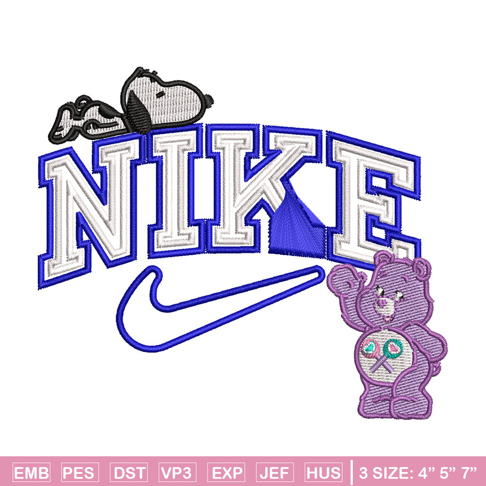 Nike bear dog embroidery design, Cartoon embroidery, Nike design, Embroidery shirt, Embroidery file,Digital download.jpg