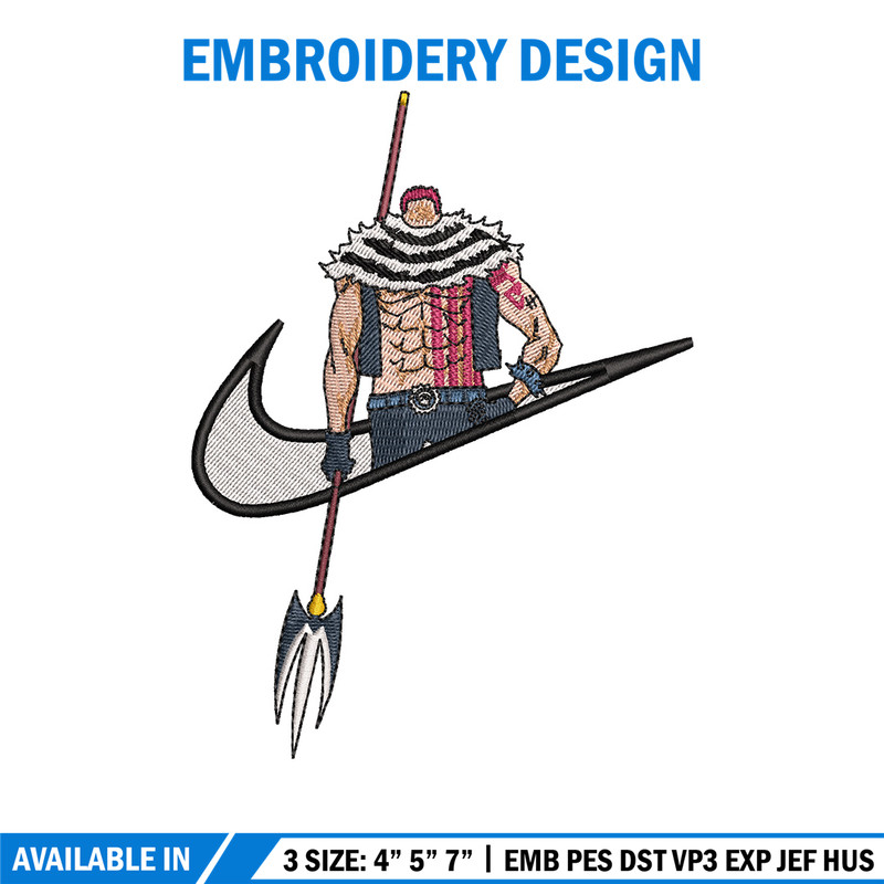 Katakuri nike embroidery design, One piece embroidery, Anime design, Embroidery shirt, Embroidery file, Digital download.jpg