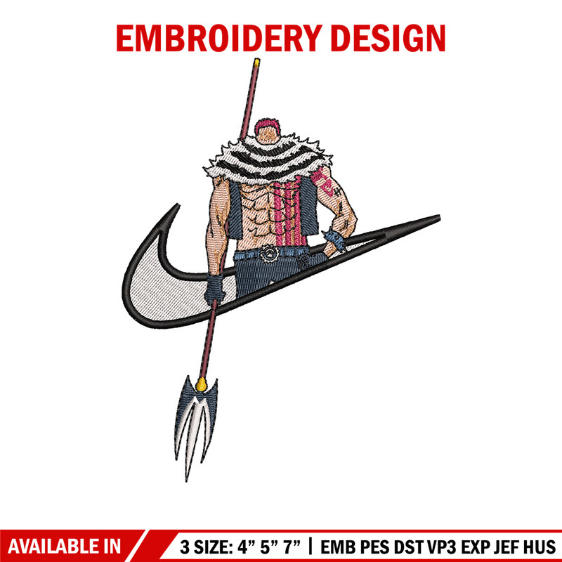 Katakuri nike embroidery design, One piece embroidery, Anime design, Embroidery shirt, Embroidery file, Digital download.jpg