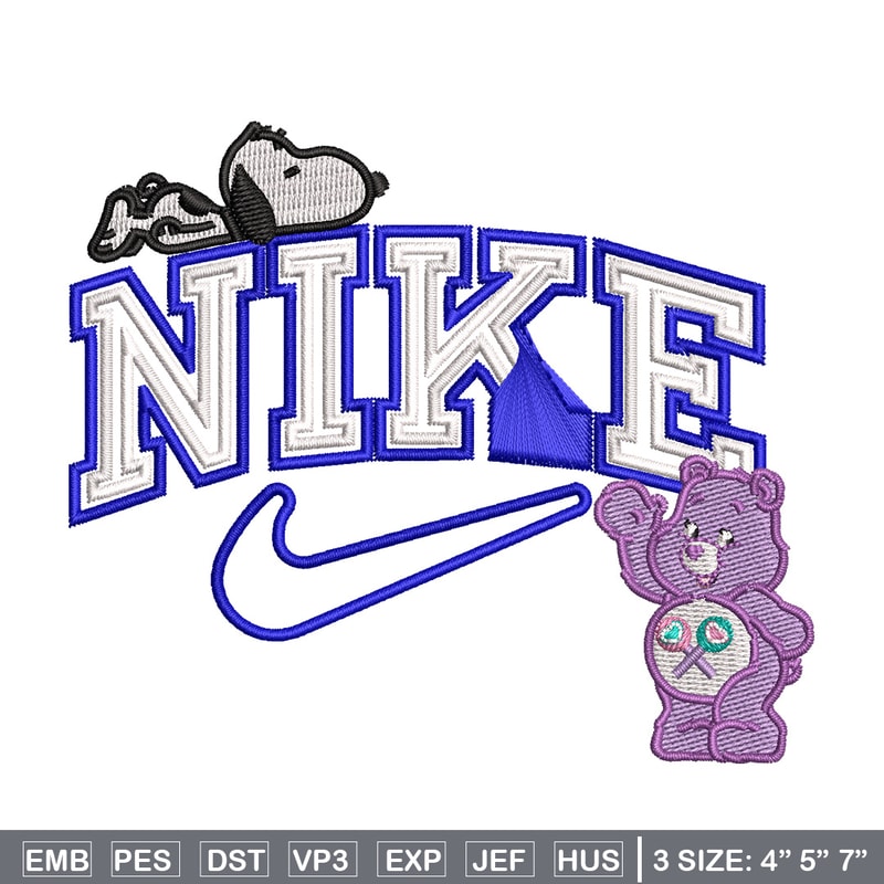 Nike bear dog embroidery design, Cartoon embroidery, Nike design, Embroidery shirt, Embroidery file,Digital download.jpg