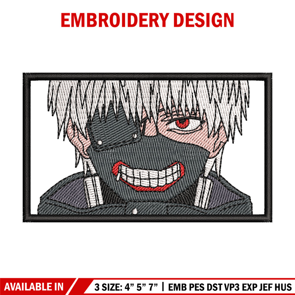 Ken kaneki embroidery design, Kaneki embroidery, Embroidery shirt, Embroidery file, Anime design, Digital download.jpg