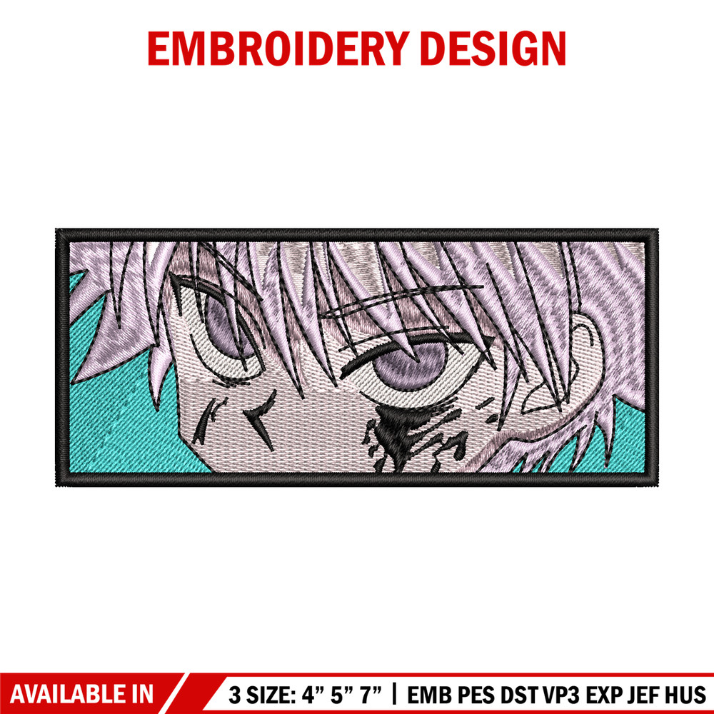 Killua eyes embroidery design, hunter x hunter embroidery, logo design, anime design, anime shirt, Digital download.jpg