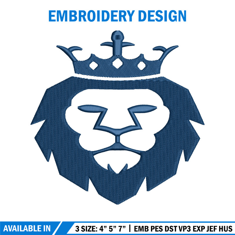 King Lion Logo embroidery design, King Lion Logo embroidery, animal design, embroidery file, logo shirt, Digital download.jpg