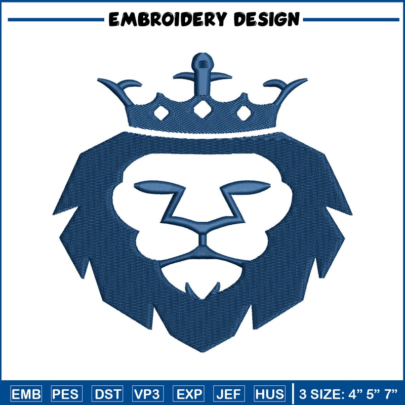 King Lion Logo embroidery design, King Lion Logo embroidery, animal design, embroidery file, logo shirt, Digital download.jpg