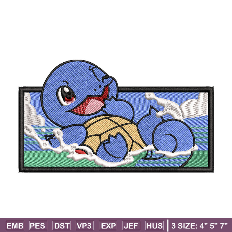 Squirtle embroidery design, Pokemon embroidery, embroidery file, anime design, anime shirt, Digital download.jpg