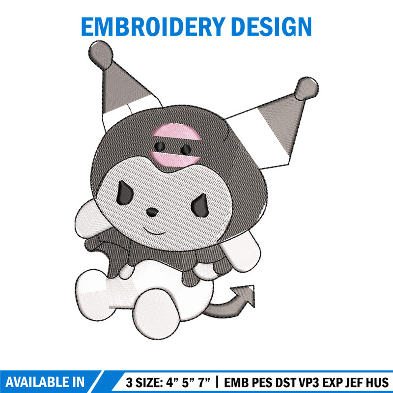 Kuromi embroidery design, Kuromi embroidery, Embroidery file, Embroidery shirt, Emb design, Digital download.jpg