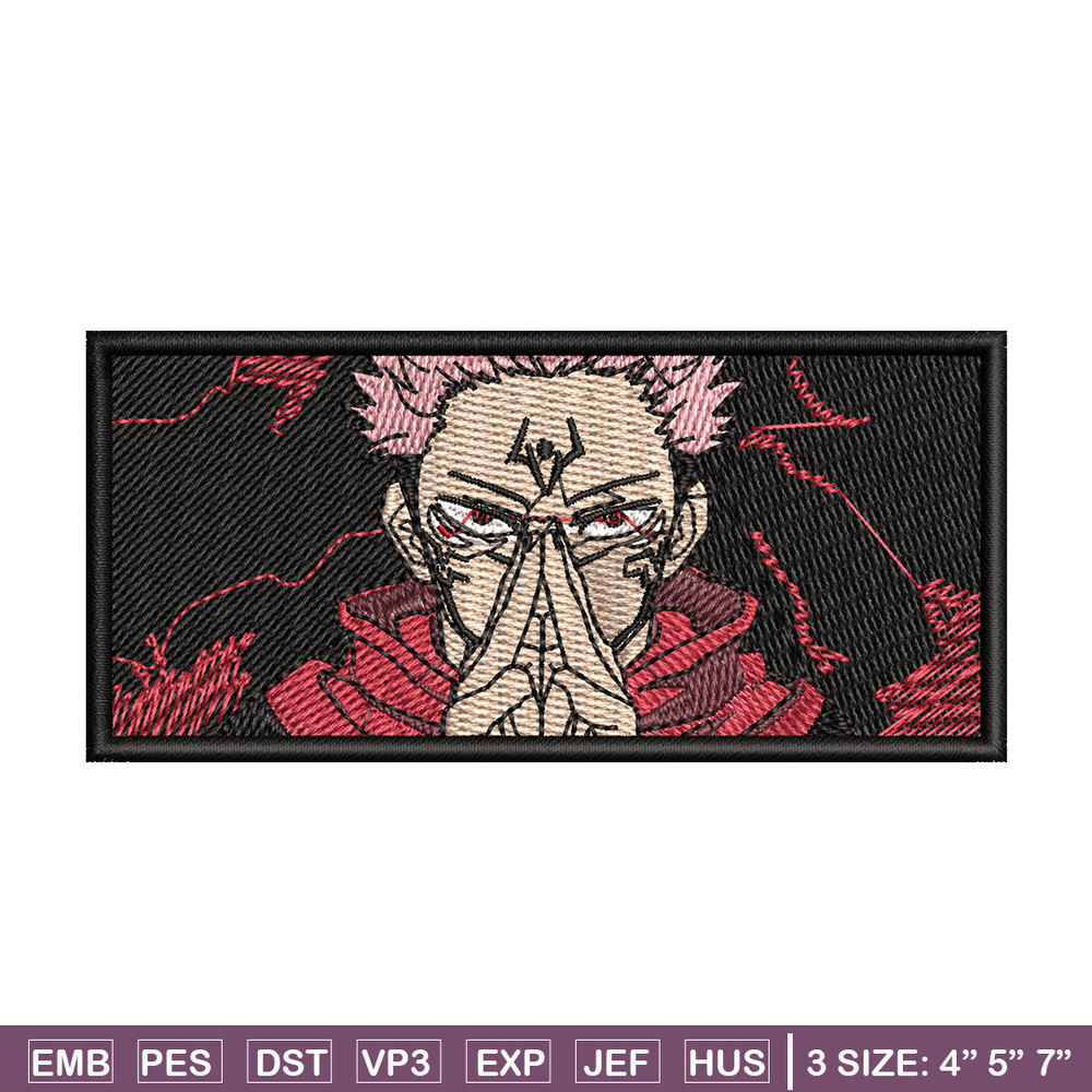 Sukuna embroidery design, Jujutsu kaisen embroidery, anime design, embroidery file, anime shirt, Digital download.jpg