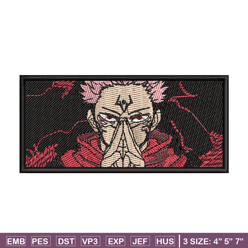 Sukuna embroidery design, Jujutsu kaisen embroidery, anime design, embroidery file, anime shirt, Digital download.jpg